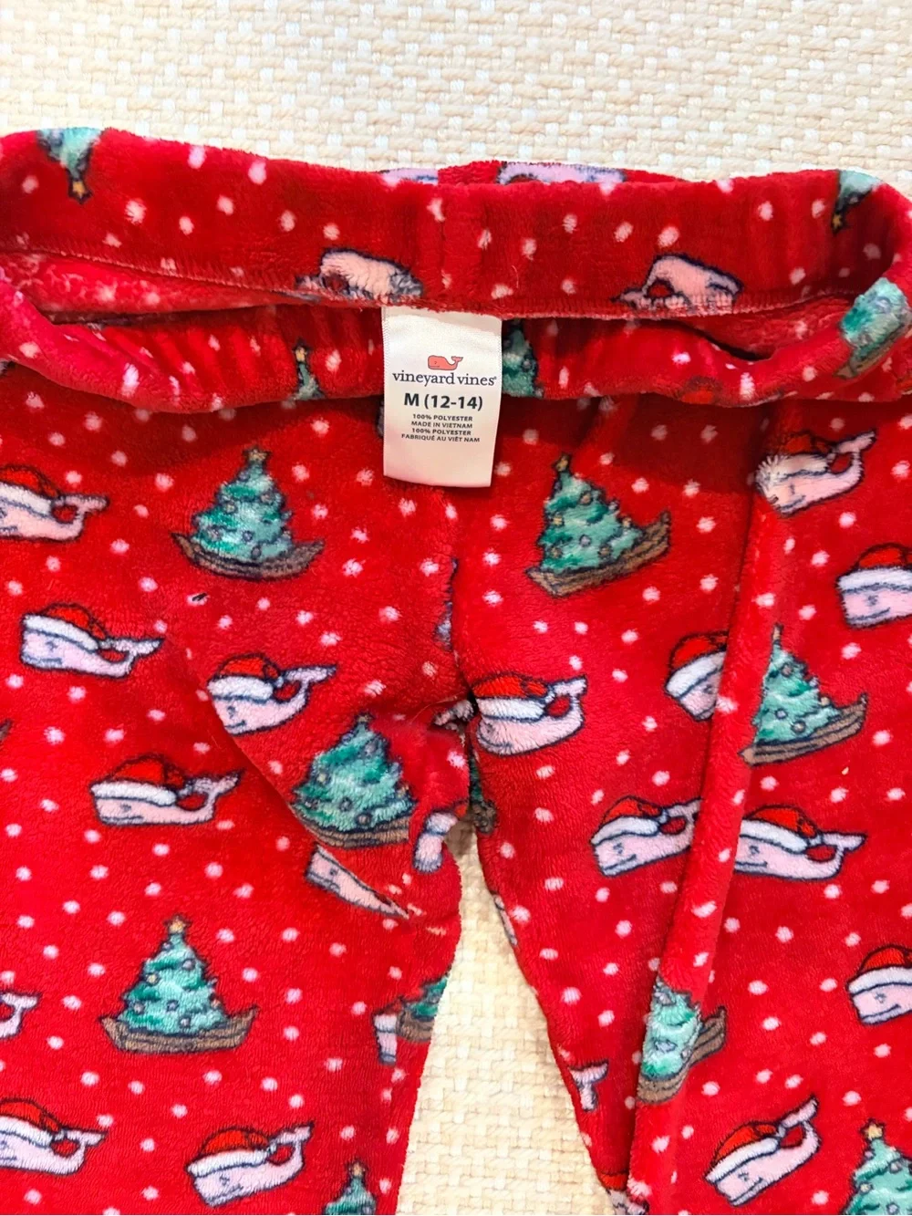 Vineyard Vines Kids Christmas Pajama Set with Tree & Sled Print